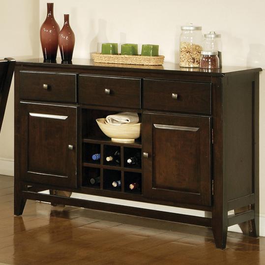 Slatted cabinet wine server outlet